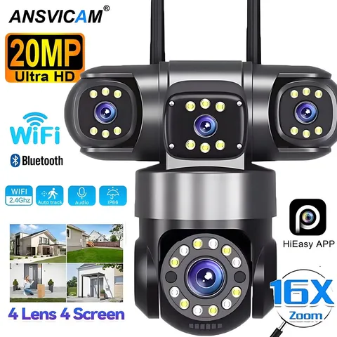 5MP WIFI Camera FHD Security Camera 4 Lens PTZ Outdoor Heavy Duty Home Yard CCTV