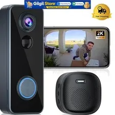 2K HD Wireless Door Camera with Night Vision & Custom Alerts – Easy Installation
