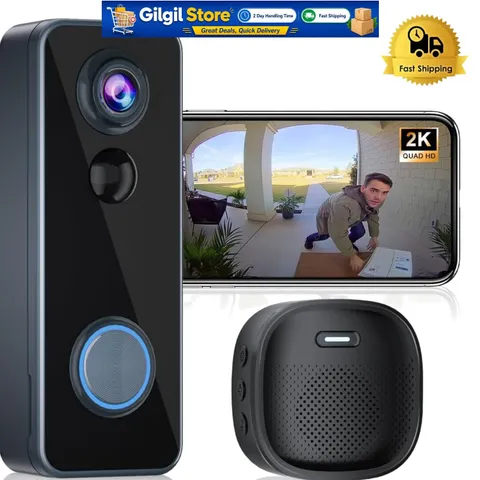 2K HD Wireless Door Camera with Night Vision & Custom Alerts – Easy Installation