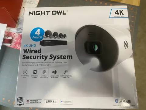 NEW Night Owl 8 Channel 4K Bluetooth DVR w/ 1TB Hard Drive & 4 Wired UHD Cameras