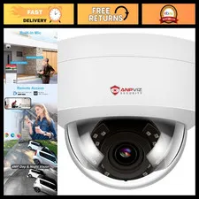 4MP PoE IP Dome Camera with Microphone, 98ft IR Night Vision, Security Surveilla