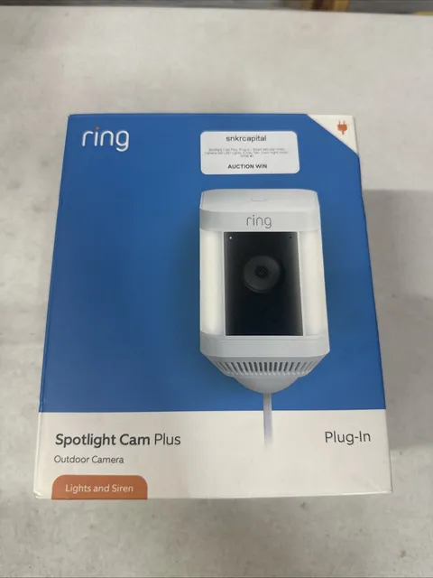 Ring Spotlight Cam Plus Plug-In White  Outdoor/Indoor Camera Brand New 