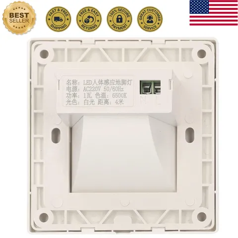 PIR Motion Sensor Step Light, 1W LED Wired Auto On for Stairway Corridor AC 220V