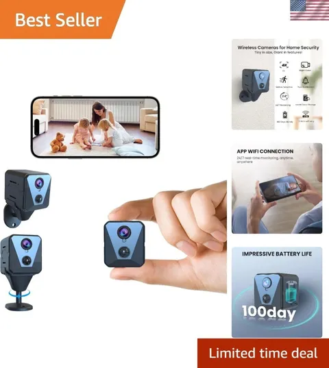 2025 Upgraded 4K HD Indoor Security Camera with 100 Days Battery & Night Vision