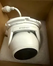 Wisenet White Dome IP/Network Wired Security Camera Indoor/Outdoor - 1 Camera