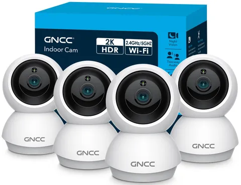 Cameras for Home Security, 5G WiFi Indoor Camera with 360 Rotate,4 Pcs