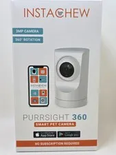InstaChew Purrsight 360 Smart Pet Camera 3MP 360° Rotation No Subscription NEW