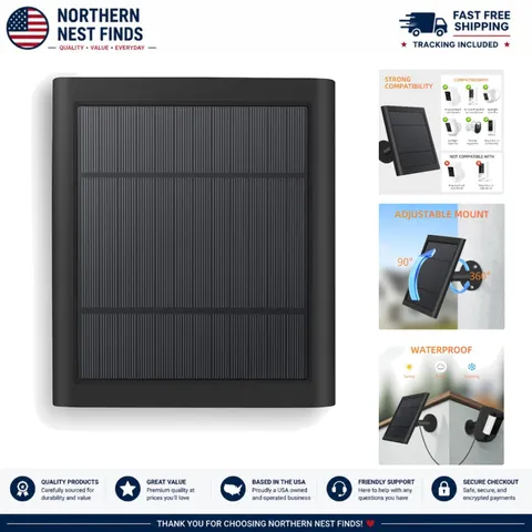 Complete Solar Charging Kit for Ring Cameras - 4W Efficient Solar Panel Solution