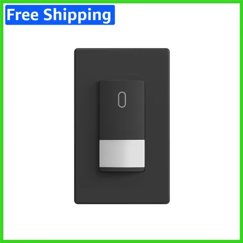 Smart Home Motion Activated Switch - Modern Matte Black, Universal Compatibility