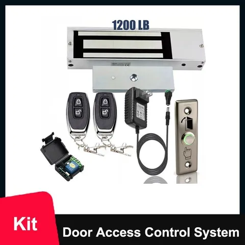 Door entry Access Control System, Electric Magnetic Lock 1200lb 500kg, 2 Remote