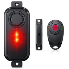 Door Alarm with Remote and Warning Light, 108dB Wireless Pool Gate Alarm for ...