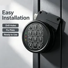 Electronic Gun Safe Lock Replacement, Zinc Alloy Black Keypad Gun Safe Lock