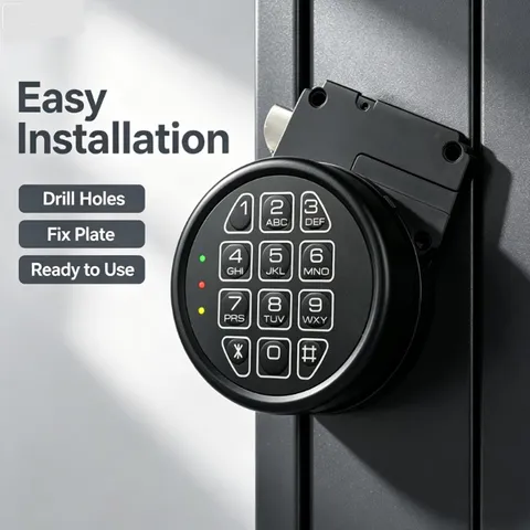 Electronic Gun Safe Lock Replacement, Zinc Alloy Black Keypad Gun Safe Lock