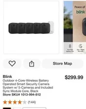 Blink Outdoor 4 Wireless Security Camera System with Sync Module Open Box 