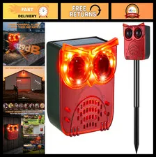 Solar Outdoor Motion Sensor Alarm - 130dB Security Alert with Dog Bark & Gunshot