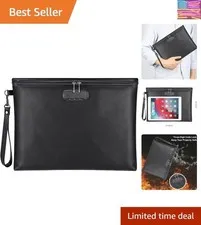 Fireproof Document Bag with Lock, 14.3"x10.2" Fireproof and Waterproof Money ...