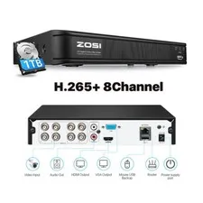 ZOSI H.265+ HD 1080p DVR CCTV Hard Drive 1TB Security surveillance Camera System