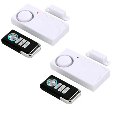 Door Alarms with Remote, Open Door Chimes, Pool Door Alarm, 2 Pack
