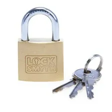 Locksmyth Brass Padlock 30mm Hardened Steel Shackle 3 Keys L2200010