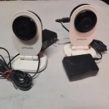 Zmodo EZCam Wireless Camera  ZH-IXU1D-WAC Night Vision W/ Power Cables Lot Of 2