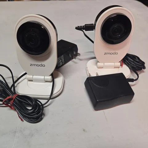 Zmodo EZCam Wireless Camera  ZH-IXU1D-WAC Night Vision W/ Power Cables Lot Of 2