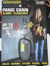 Panic Chain Alarm and Flashlight Keychain Color NEW