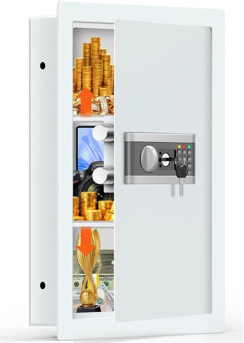 Fireproof Hidden Wall Safe 25.6" with Shelves for Jewelry & Valuables