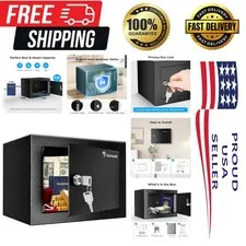 Compact Steel Security Safe with Key Lock - 0.23 Cubic Feet for Valuables