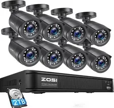 ZOSI H.265+ 5MP Lite DVR Security System 8CH DVR 1080P CCTV Camera Night Vision