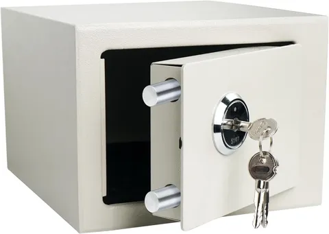 Small Steel Safe Box with Key Lock, Steel Security Safety Box with Keys for Pers