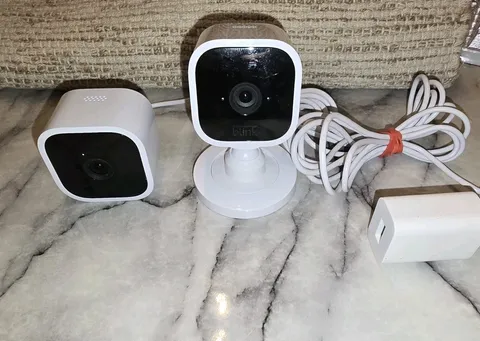 Blink Mini Indoor Smart Security Cameras 1080p HD White Lot Of 2 Not Tested