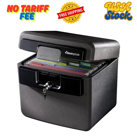 HD4100 Fire-Resistant and Water-Resistant Box Safe with Key Lock, 0.65 cu. ft.
