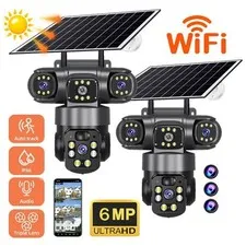 V380PRO 3 Lens 6MP Solar Home Security Camera Outdoor Wifi Wireless PTZ CCTV US