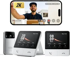 Video Doorbell Camera Wireless with Extra Monitor, No Subscription, 4.3 Inch Scr