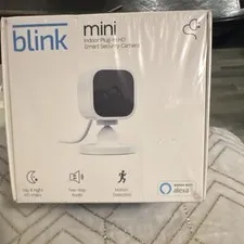 Blink Mini Indoor Plug-In HD Day/Night Wi-Fi Camera Motion 2-Way Audio Alexa