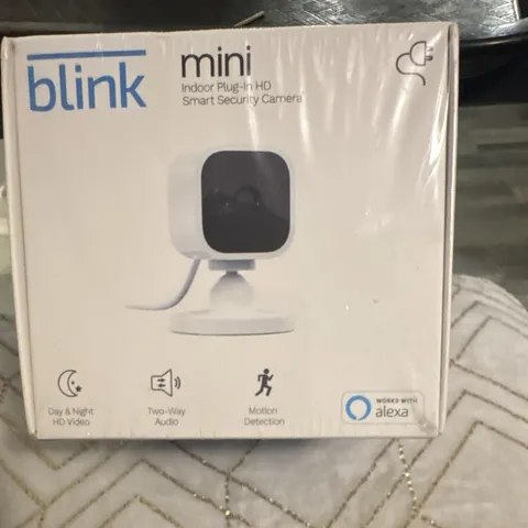 Blink Mini Indoor Plug-In HD Day/Night Wi-Fi Camera Motion 2-Way Audio Alexa