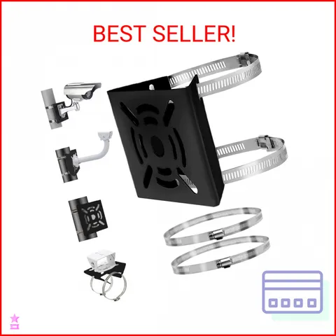 Universal Vertical Pole Mount Adapter Bracket for CCTV Security Camera PTZ Dome