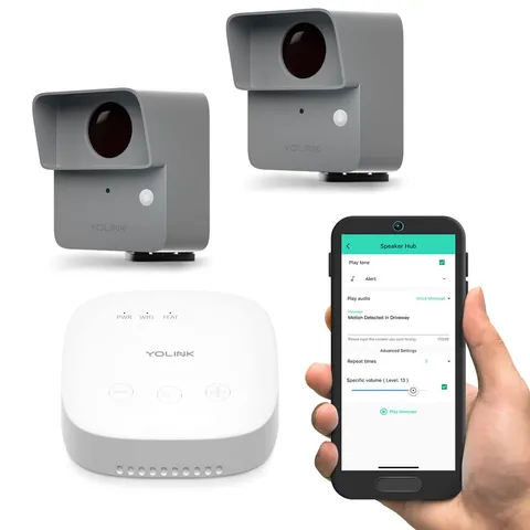 Outdoor Motion Sensor Kit, 2 LoRa Motion Sensors + SpeakerHub, Driveway Alert...