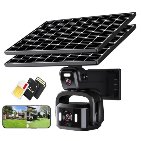 Neye 4G Cellular Security Camera 4K, Wireless Solar Outdoor Camera Dual Lens ...