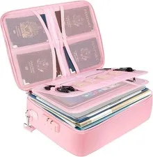 Fireproof Document Box with Lock, Portable Fireproof Document Bag Waterproof ...
