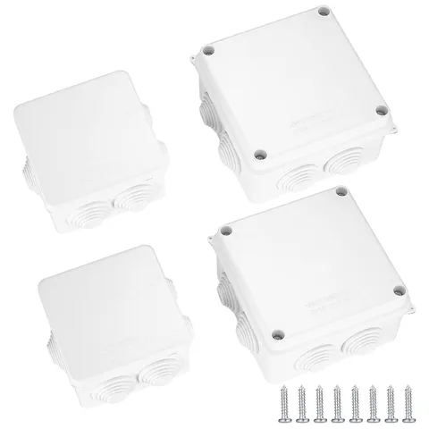 4 Pcs Junction Boxes IP65/IP55 Waterproof, 3.9"x3.9"x2.7"/ 3.3"x3.3"x2"-4Pcs