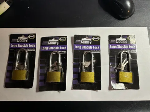 4 Sterling Small Lock Keyed Small Long Shackle Locks New