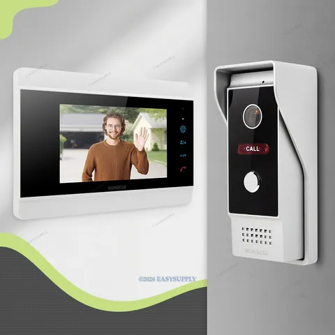 HOMSECUR 7" 1080P Video Door Phone Call Intercom Door Unlock Monitoring Security