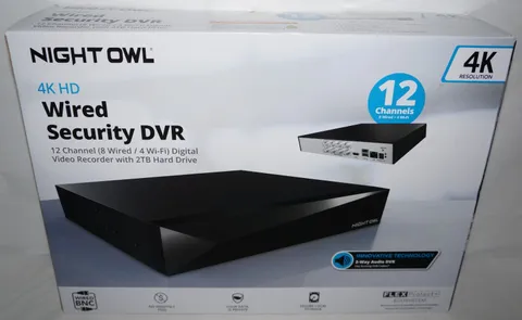New Night Owl DVR-FTD8-82 2-Way Audio 12 Channel 4K DVR with 2TB Hard Drive