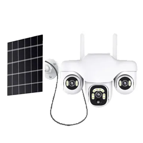 Smart Solar 4G/WiFi Cam – 3‑Lens 3‑Screen, Human Tracking, HD