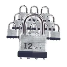 Keyed Alike Laminated Steel Padlocks with Normal Shackle for 12P,Normal Shackle