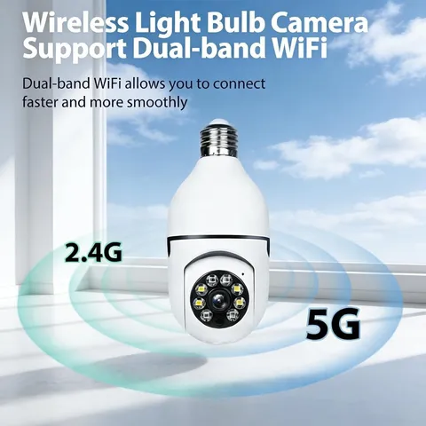  Light Bulb Security Camera -5G& 2.4GHz WiFi 2K 3MP Wireless Outdoor Motion Dete
