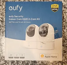 eufy Security Indoor Cam E220 2-Cam Kit 2K Pan/Tilt Wi-Fi Apple Home AI