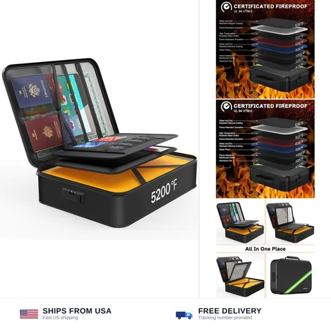 Noiposi Document Organizer with 5200℉ Heat Insulated,Waterproof and Fireproof...