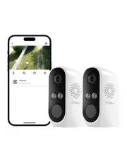 3MP 2K WiFi Security Camera Outdoor Indoor, 2 x WiFi6 & 2.4GHz Plug-in Camera...